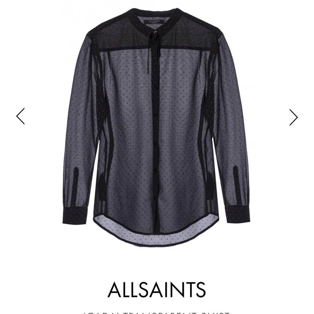 Allsaints Cada Transparent Studded Button Down - image 1